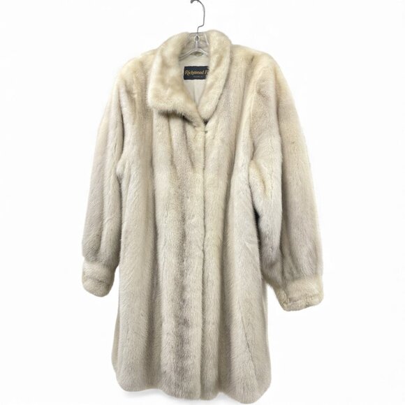 Vintage Mink Fur Coat Off White ivory Women's Large - Picture 2 of 12